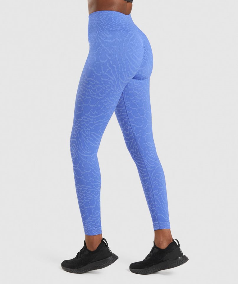 Women's Gymshark Adapt Animal Seamless Leggings Blue | NZ 4YUNDI